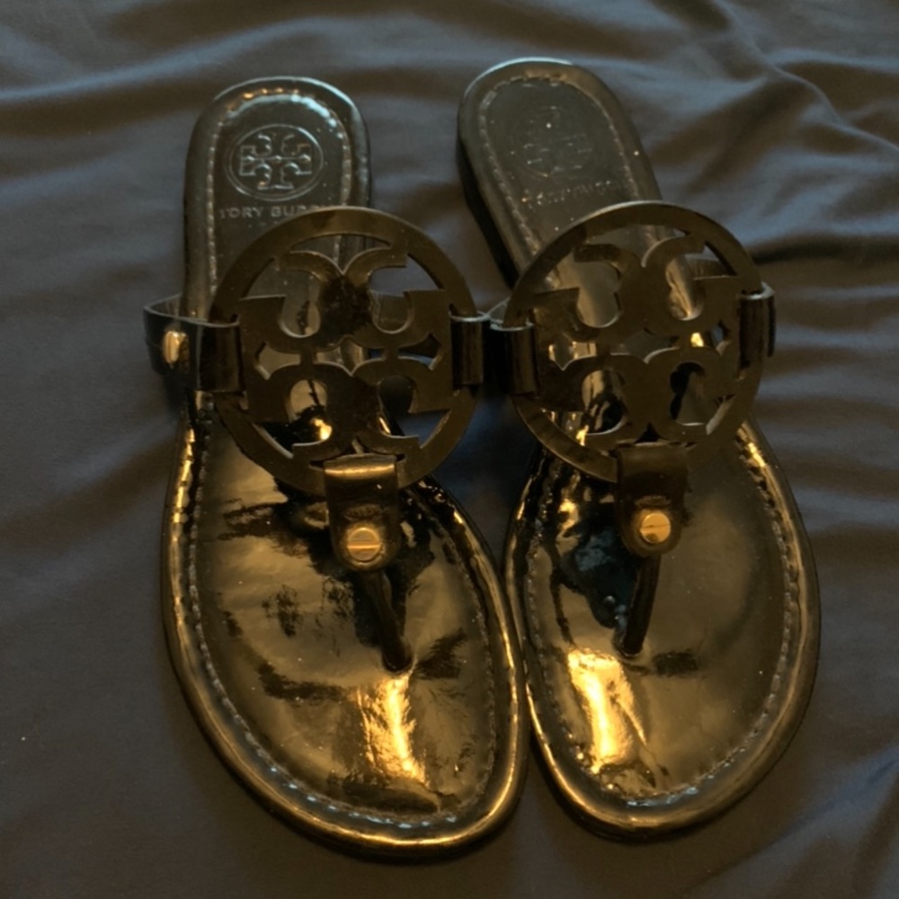 tory burch black miller sandals size 6